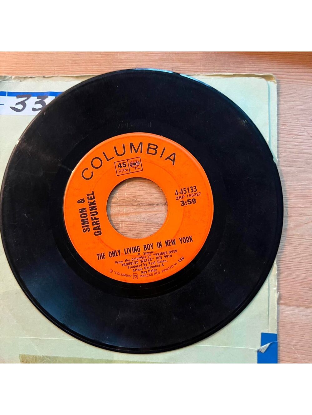 Simon & Garfunkel - The Only Living Boy in New York/Cecilia 45rpm VG+ R11